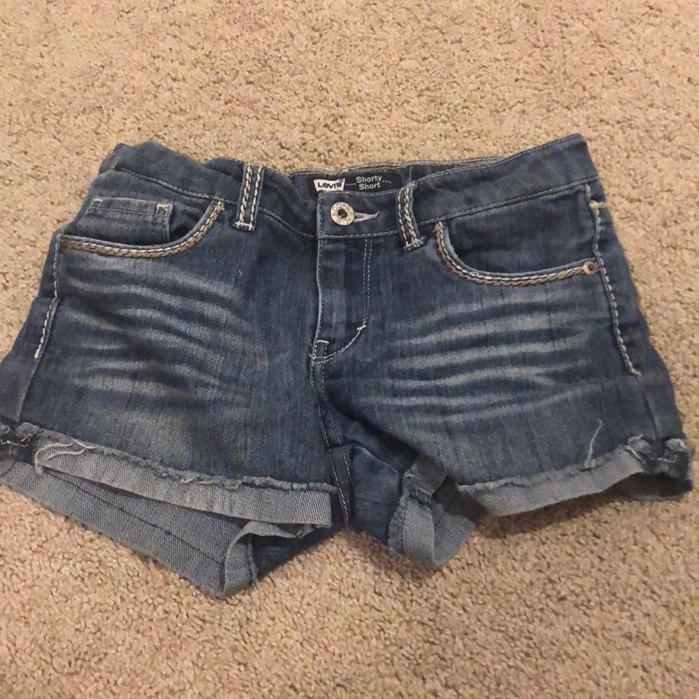 Levi’s shorty short jean shorts... 12 REG... XXS